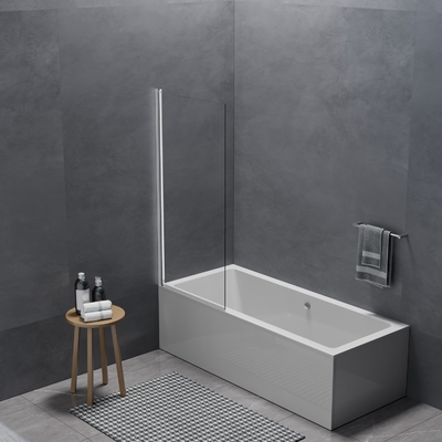 Three Piece Glass Foldable Hinges Acrylic Bathtub Screen Shower Cabin Polished Surface