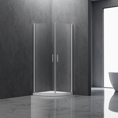 Black Aluminum Rectangular Shower Enclosure featuring Sliding Door and Tempered Glass