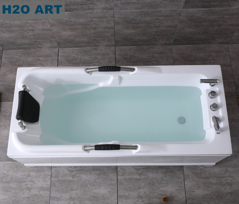 Acrylic Bathtub Faucet with Brass Hardware and Handles End Drain Location Luxury Design