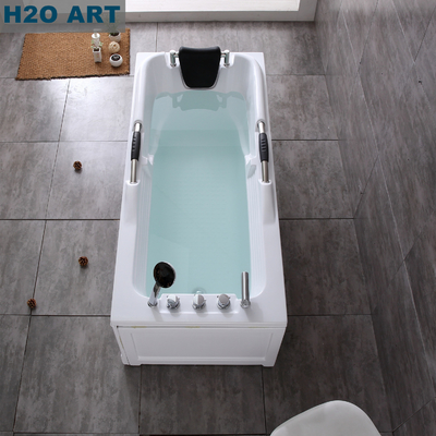 Acrylic Bathtub Faucet with Brass Hardware and Handles End Drain Location Luxury Design