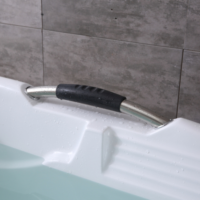 Acrylic Bathtub Faucet with Brass Hardware and Handles End Drain Location Luxury Design