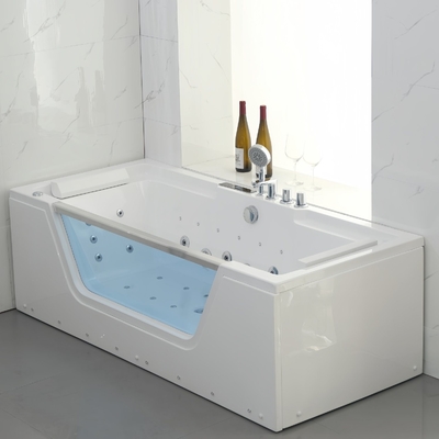 1700x800x580mm Rectangular Acrylic Whirlpool Massage Bathtub Affordable Shipping Cost
