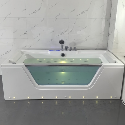 1700x800x580mm Rectangular Acrylic Whirlpool Massage Bathtub Affordable Shipping Cost