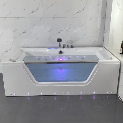 1700x800x580mm Rectangular Acrylic Whirlpool Massage Bathtub Affordable Shipping Cost