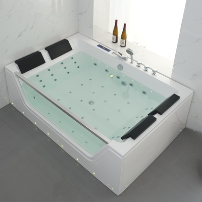 1700x800x580mm Rectangular Acrylic Whirlpool Massage Bathtub Affordable Shipping Cost