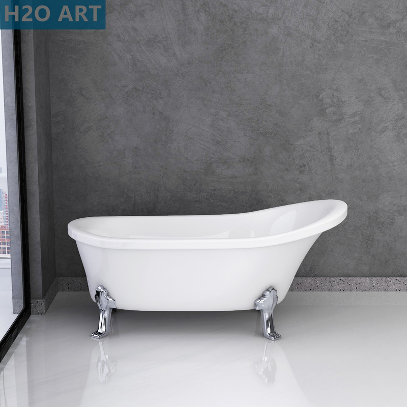 Double Ended Clawfoot Classical Acrylic Bathtub Freestanding with Customized Request